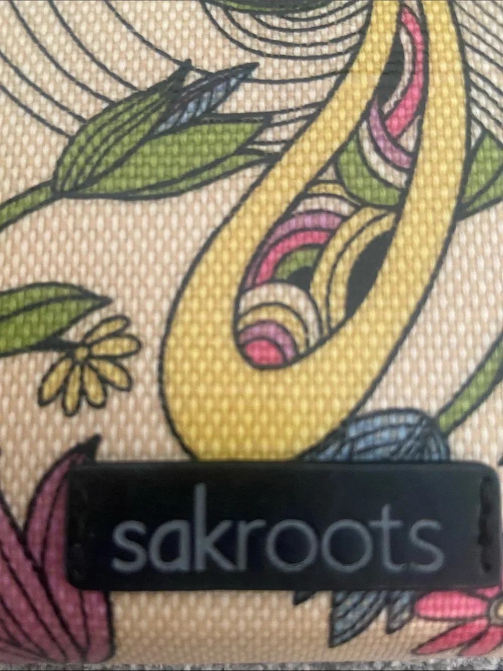 Sakroots Floral Crossbody Wallet - Cream, Pink, Yellow, Green